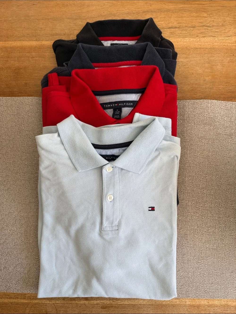 FIVE (5)Tommy Hilfiger Boys 20 Polo ShirtS with Signature Flag